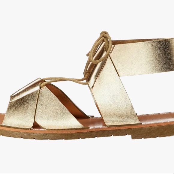 🌟 New Gold Gladiator Lace Up Sandals 🌟 - Picture 4 of 8